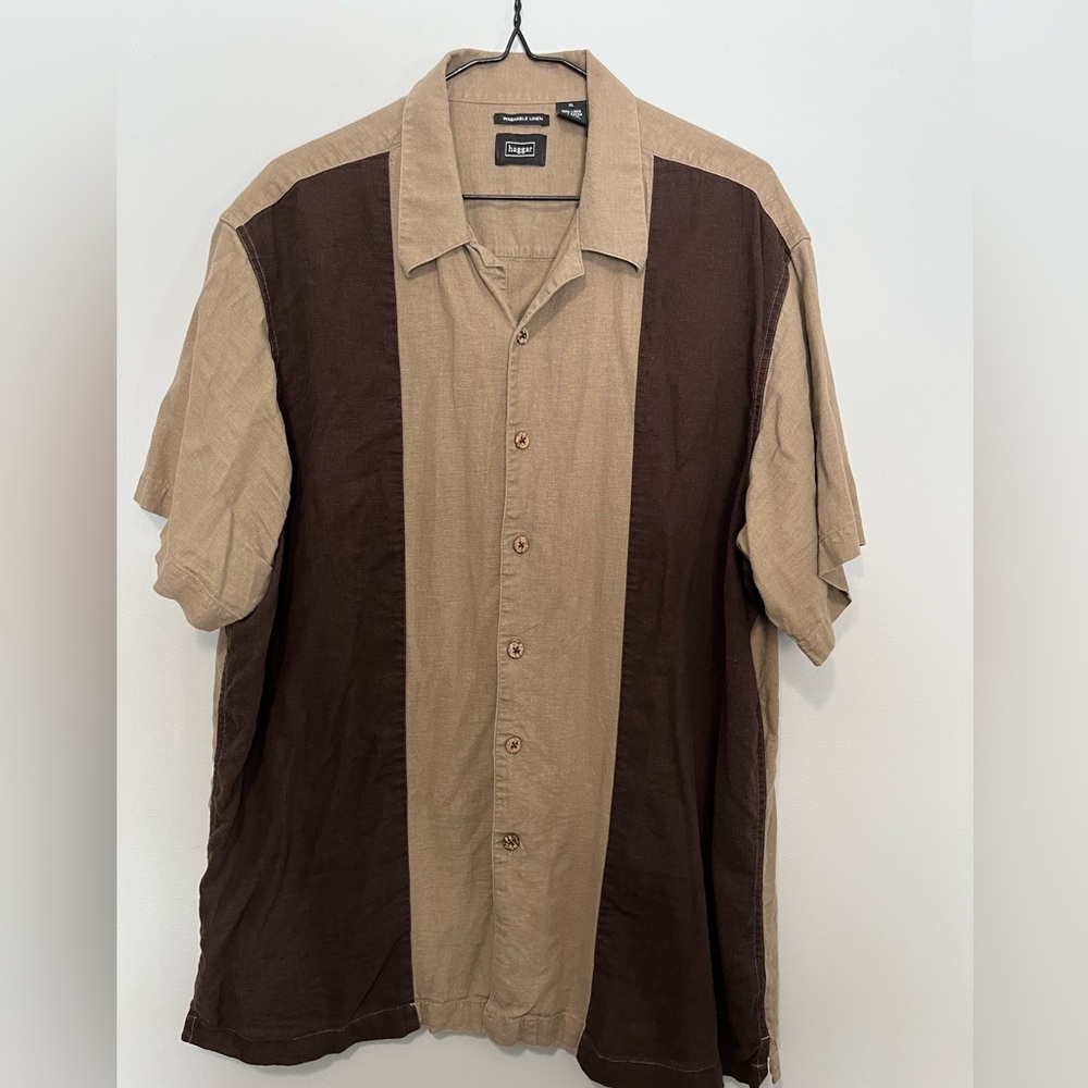 Cubavera Men's Brown and Tan Shirt